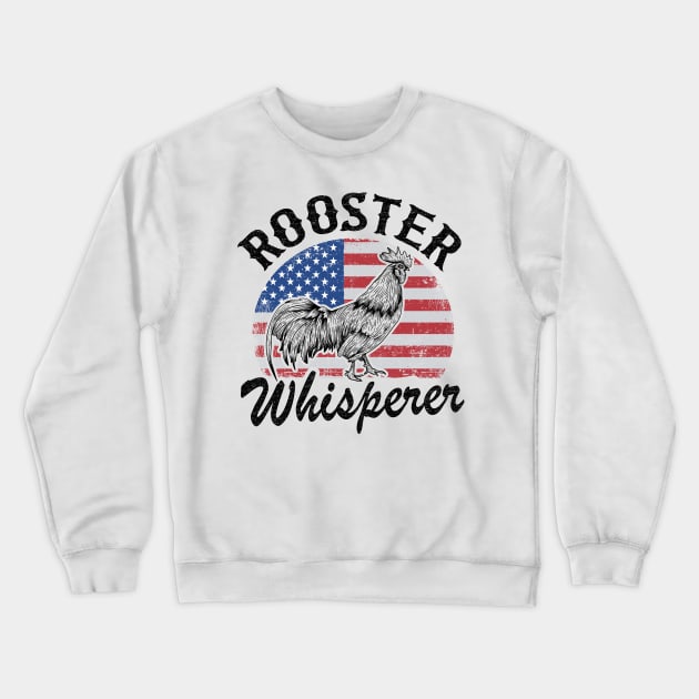 Rooster Whisperer Funny Chicken Farmer Vintage Crewneck Sweatshirt by Kuehni